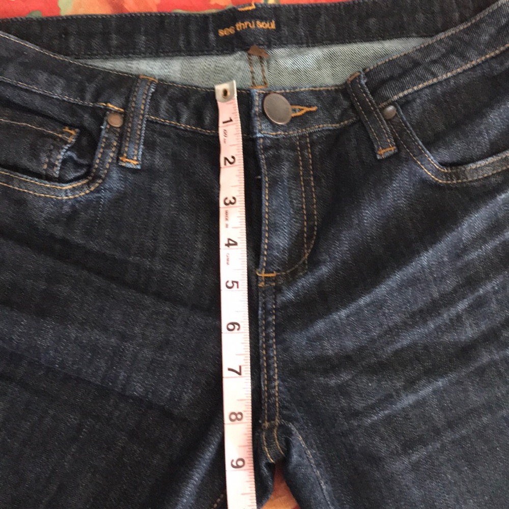 See Thru Soul Flare Dark Wash Jeans - Picture 5 of 8